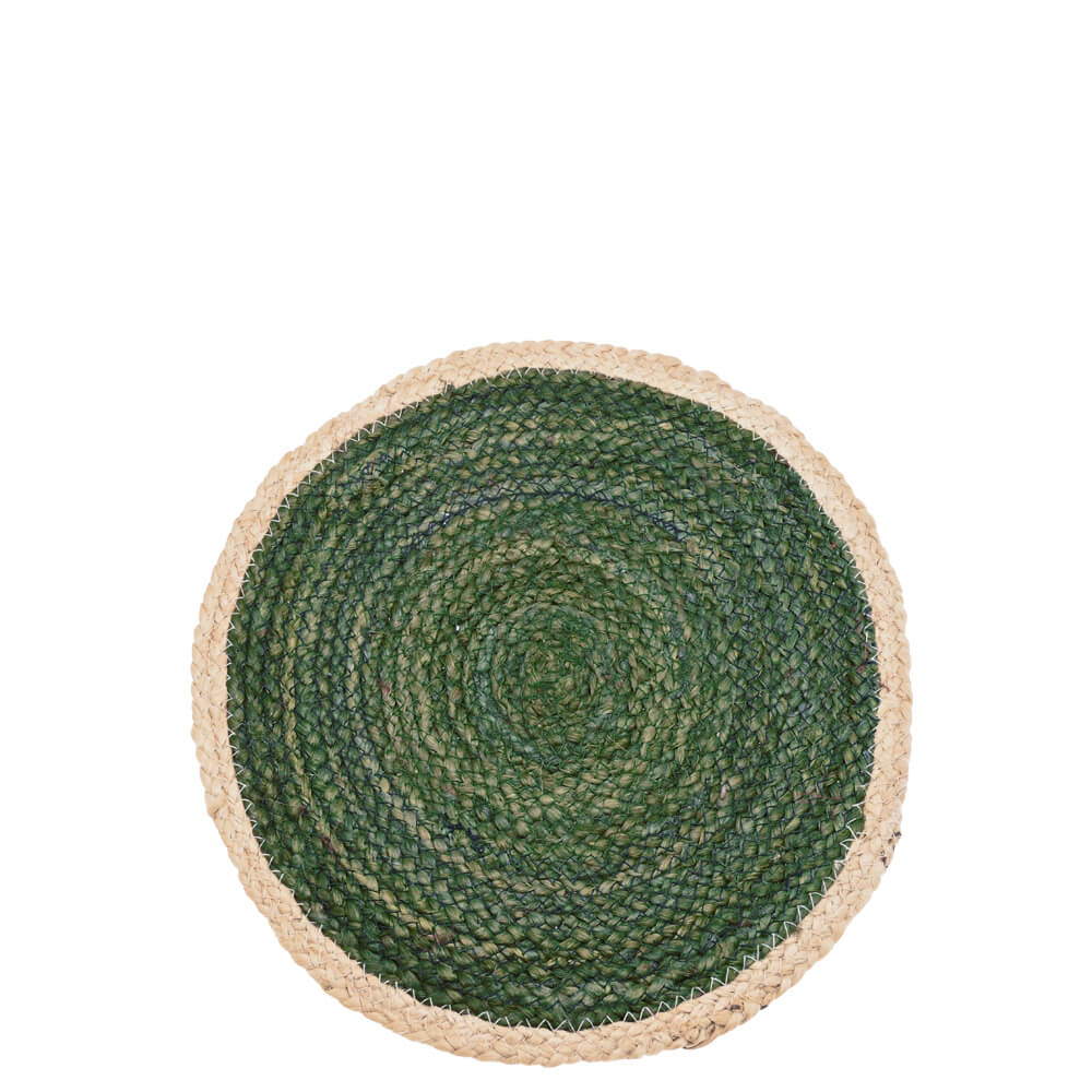 Walton & Co Circular Jute  Olive Placemat